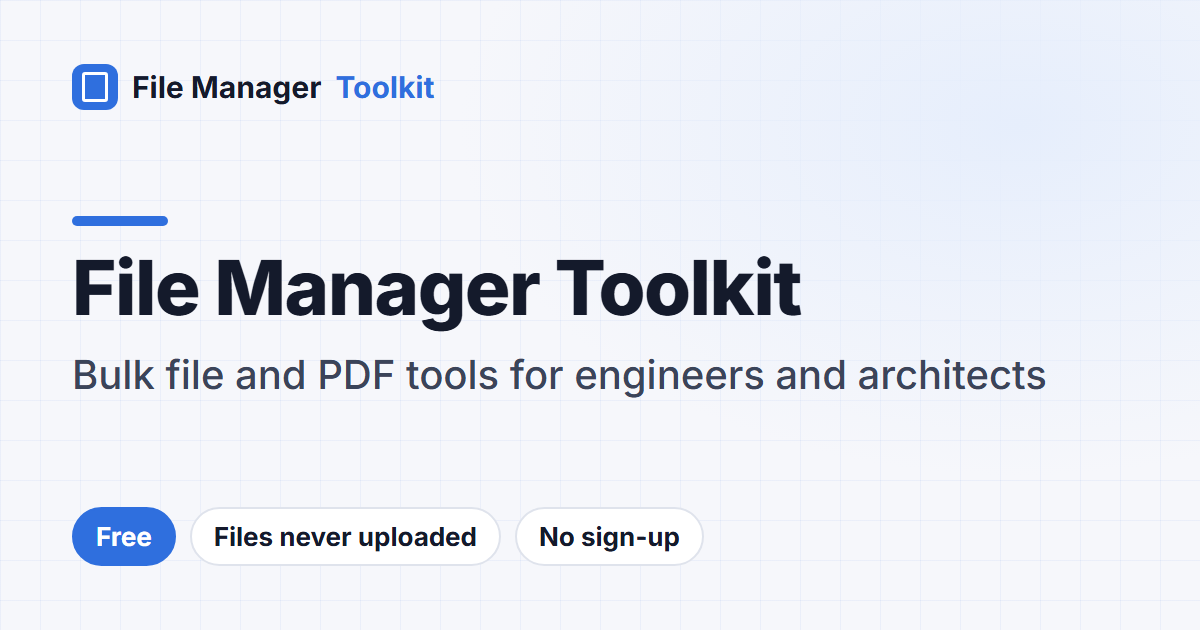 I built free browser tools for architects: PDF comments to Excel, bulk rename, drawing registers, no
